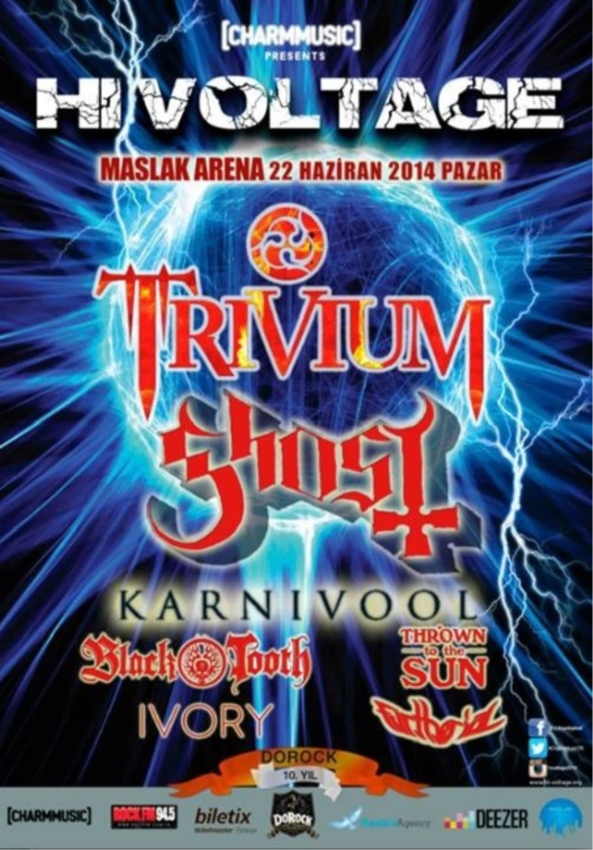 Trıvıum, Ghost ve Karnıvool Hı-Voltage 2014 ile İstanbul\'da