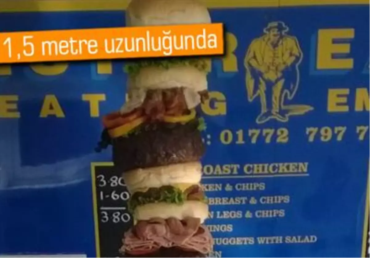 30 Bin Kalorilik Hamburgerle Rekor Kırdı