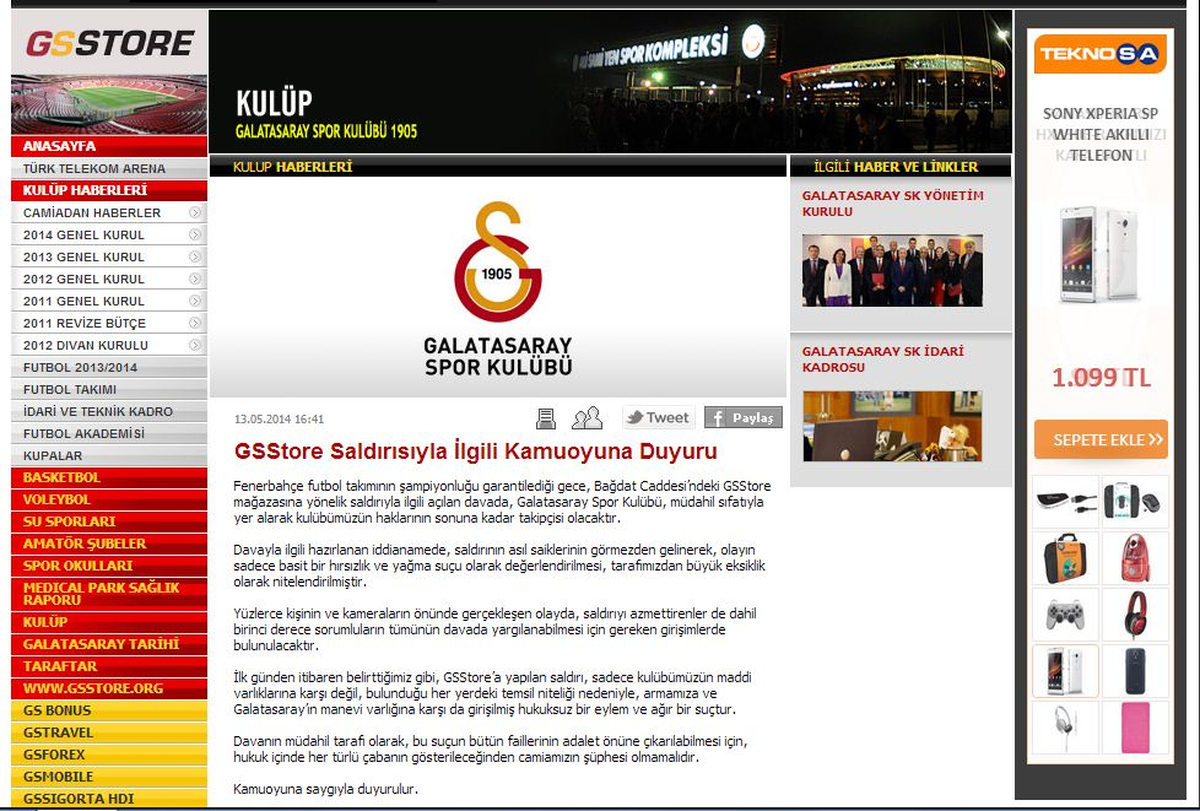 Galatasaray'dan Gs Store Açıklaması!