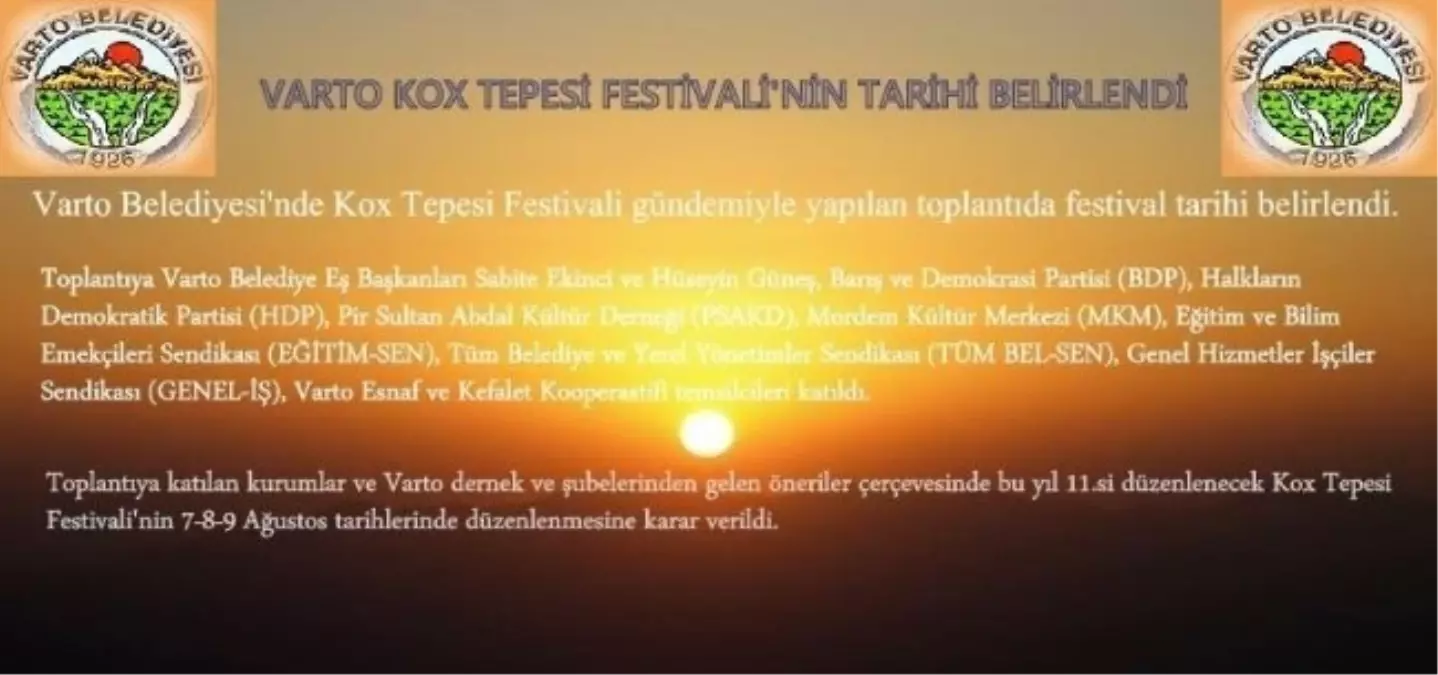 Koğ Tepesi Festivalinin Tarihi Belli Oldu