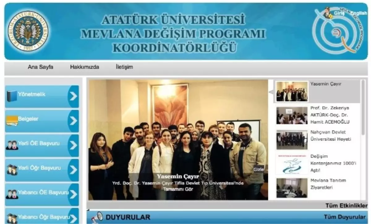 Türkiye\'nin İlk Değişim Programı Otomasyon Sistemi Atatürk Üniversitesi Tarafından Oluşturuldu