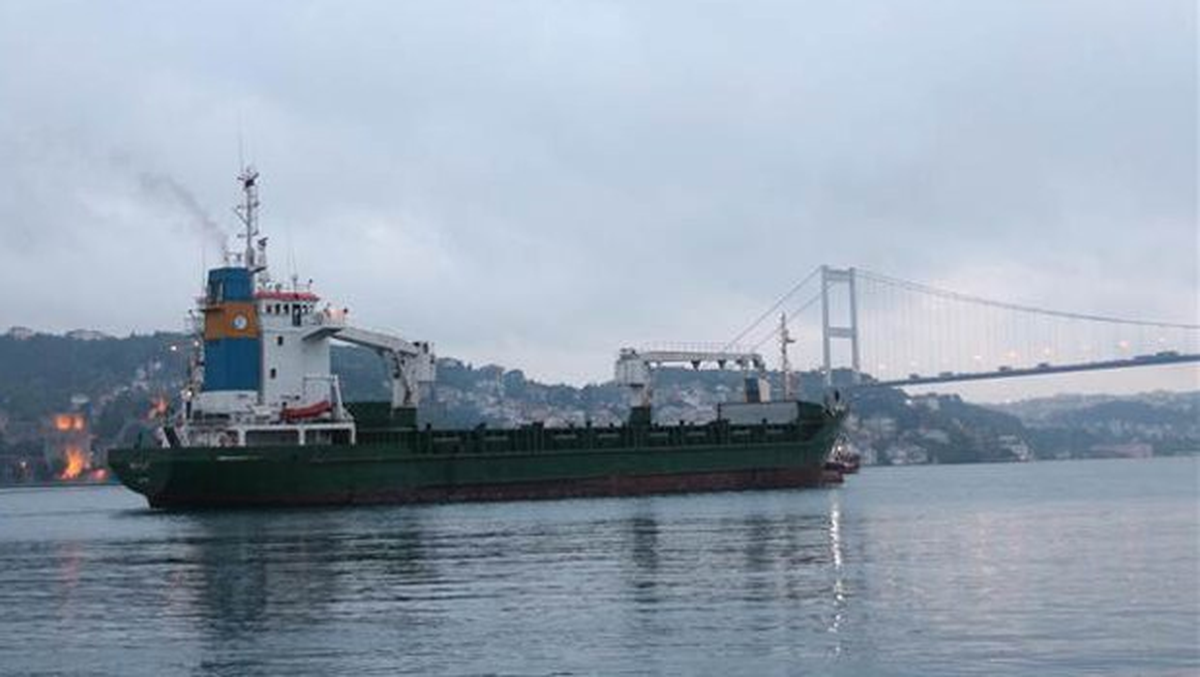 Beykoz\'da Kuru Yük Gemisi Karaya Oturdu