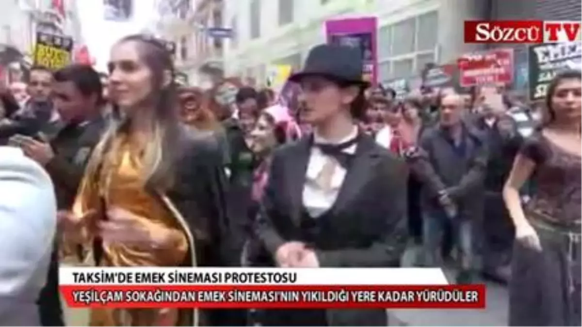 Taksim\'de Emek Sineması Protestosu