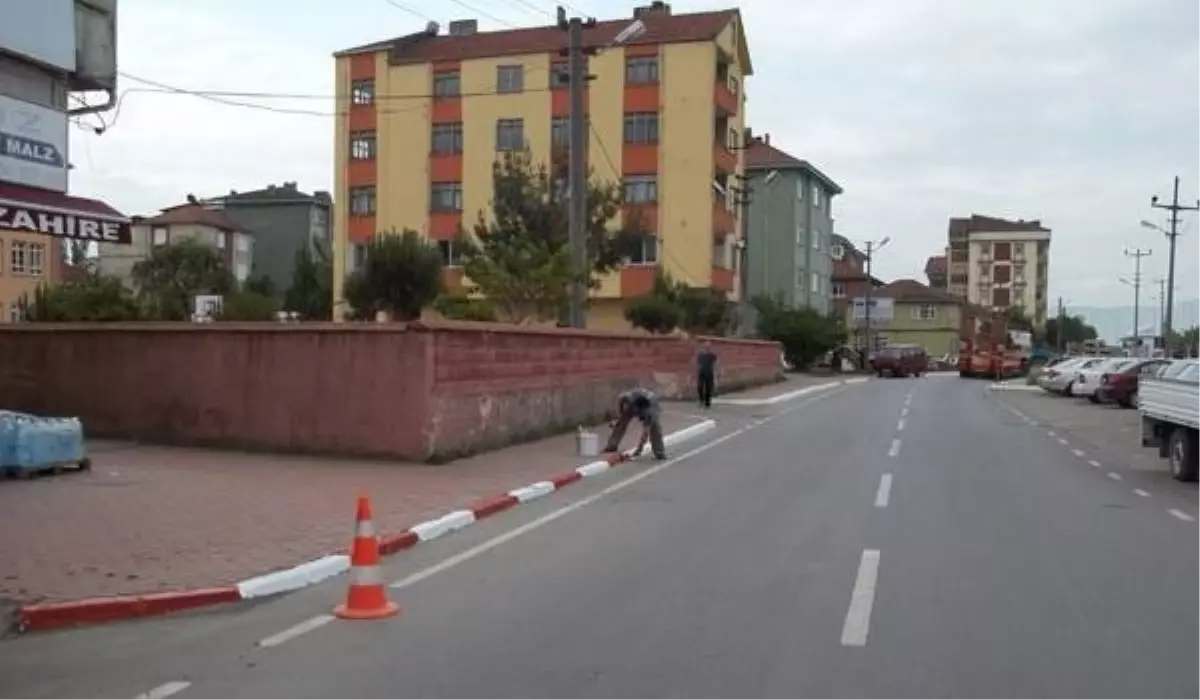 Bordür Taşları Renklendiriliyor