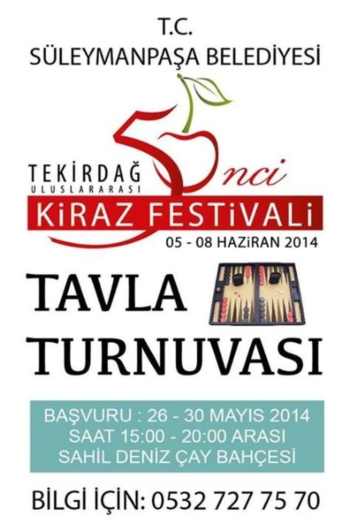 Süleymanpaşa Belediyesi Tavla Turnuvası Yapılacak