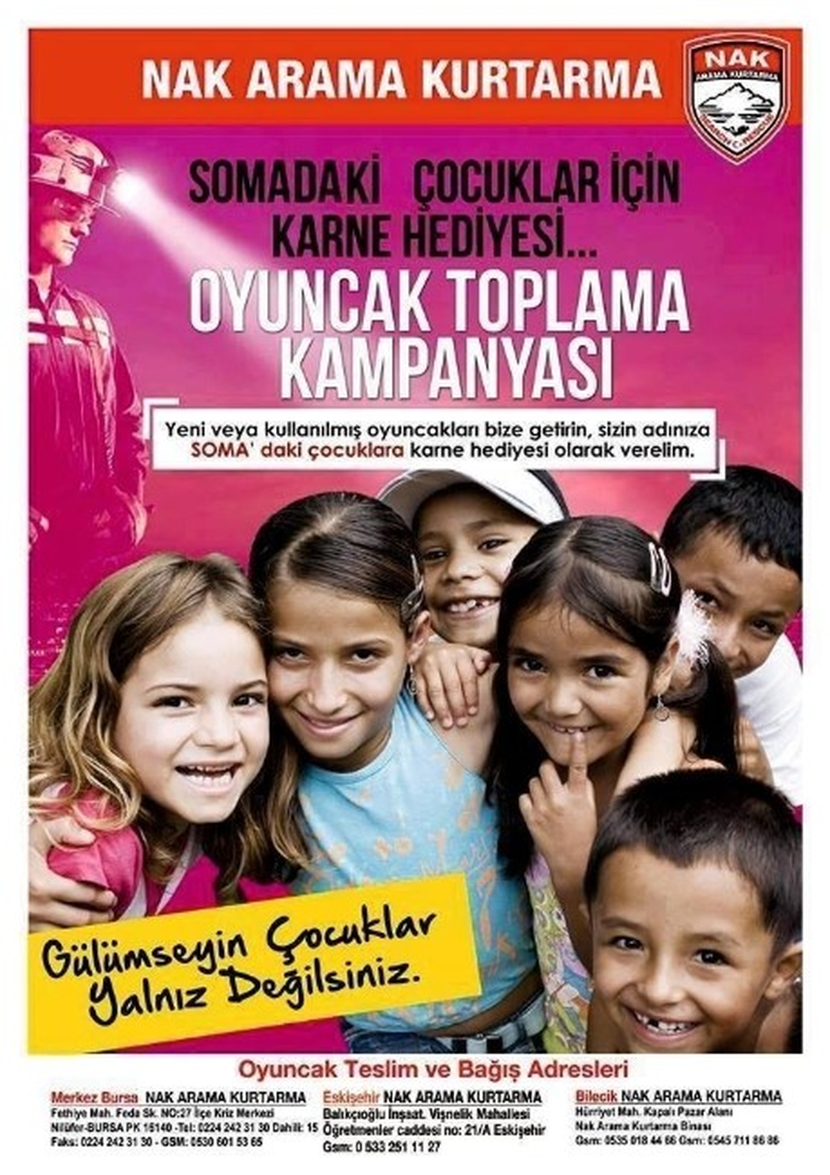 Nak\'tan Soma Şehitlerinin Çocukları İçin Oyuncak Kampanyası
