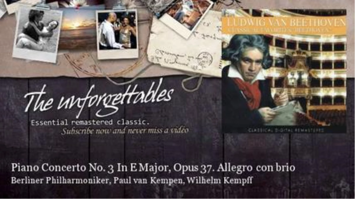 Berliner Philharmoniker, Paul Van Kempen, Wilhelm Kempff - Piano Concerto No. 3 In E Major, Opus 37.