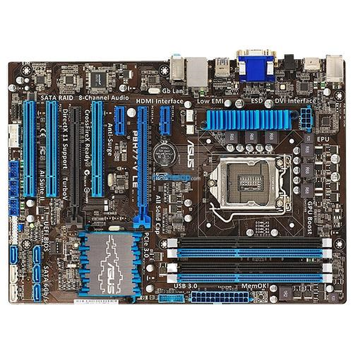 Asus P8h77-V Le H77 Ddr3 Sata3 + Usb3 + Glan + Hdmi 16x