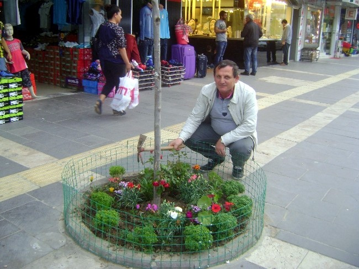 Didim\'in Kaldırımlarını Esnaf Çiçeklendiriyor