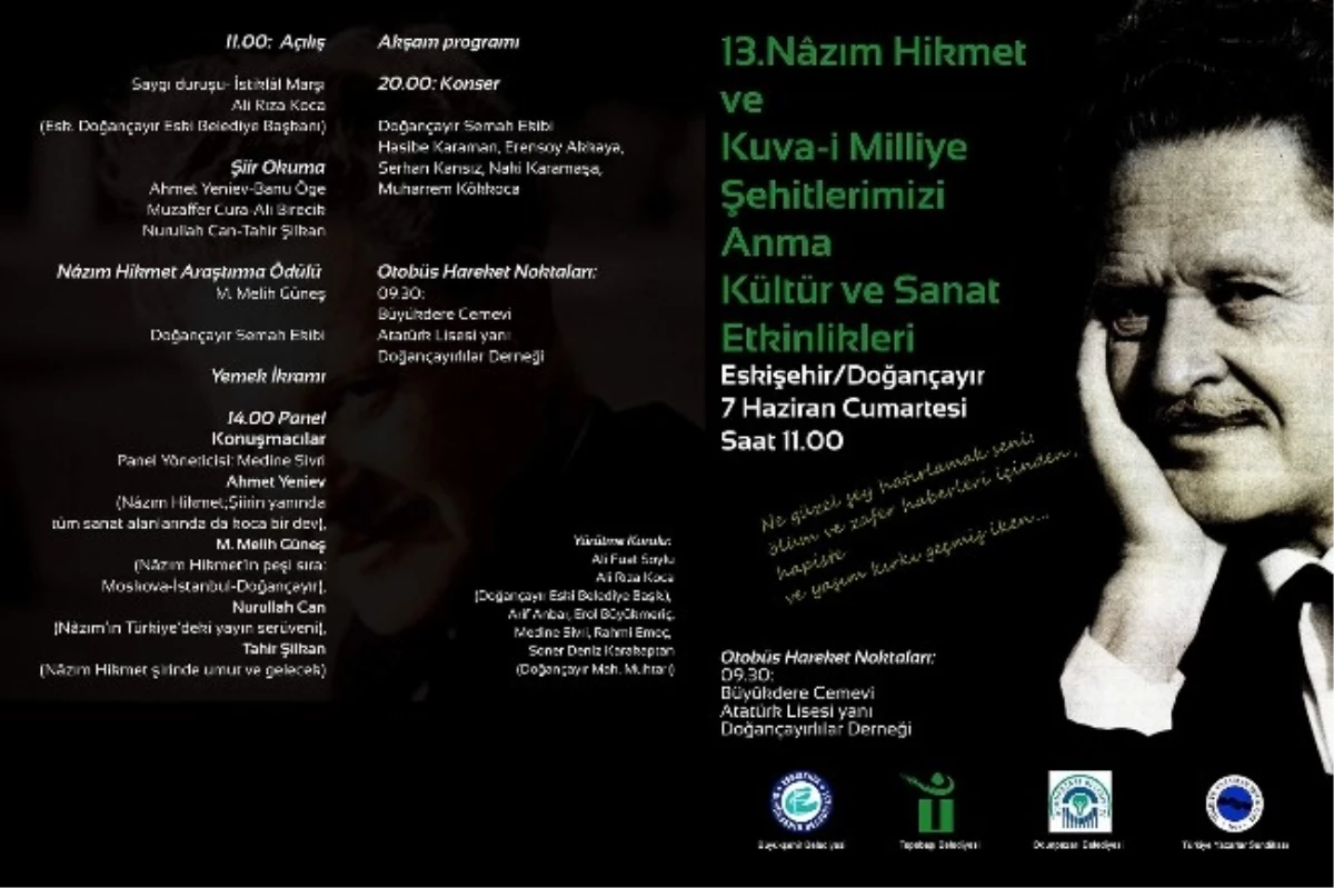 Nazım Hikmet, Doğançayır\'da Anılacak