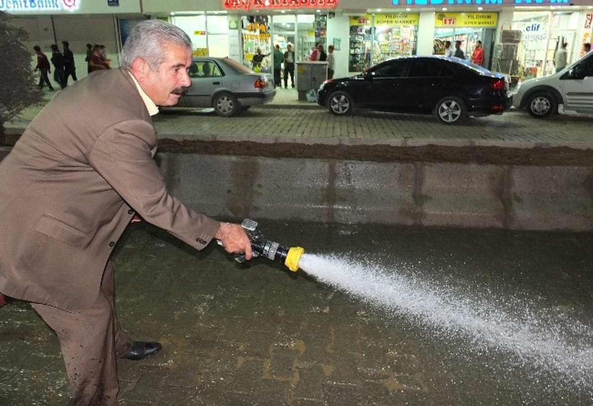 Eş Başkan Vekili Caddeleri Yıkadı