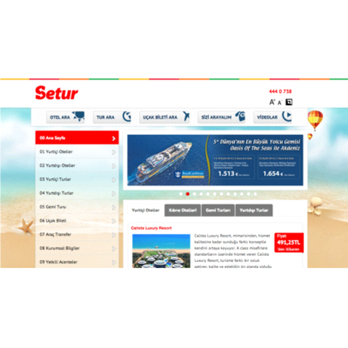 Setur\'dan \'Engelli Dostu\' Web Sitesi