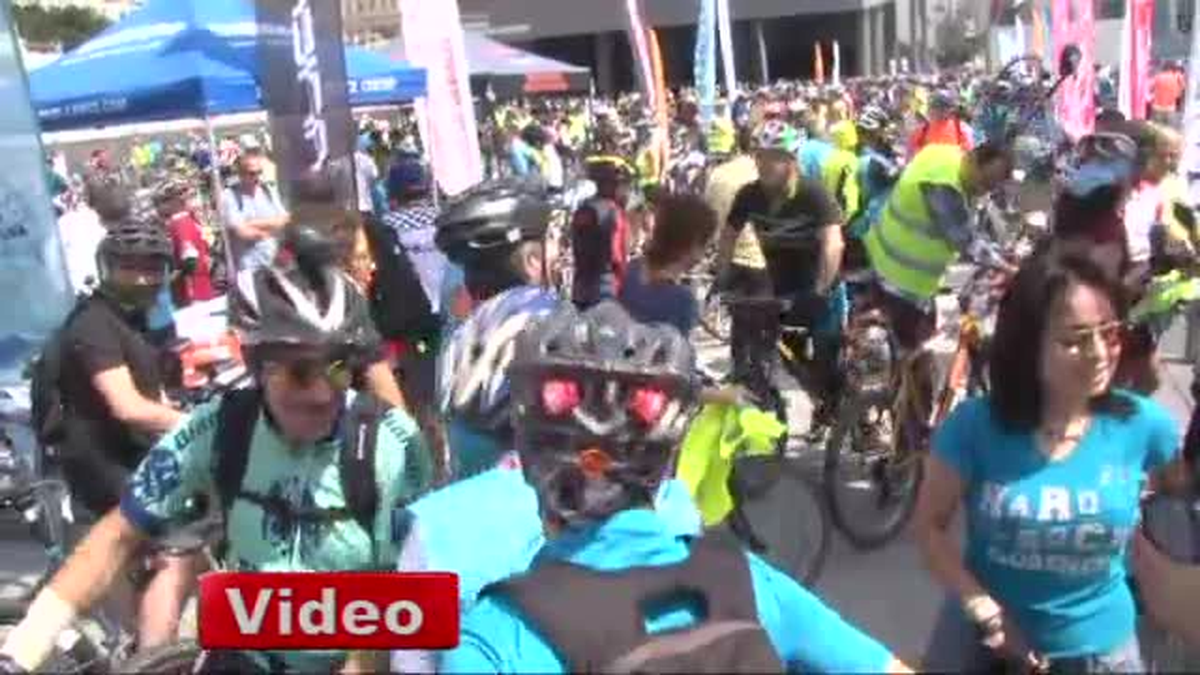 10 Bin Bisikletli, Boğaz Köprüsü'nden Geçti