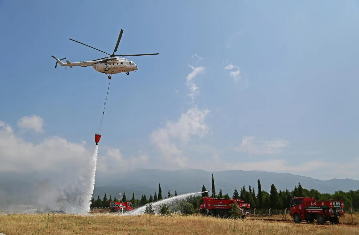 İzmir\'de Orman Yangını Tatbikatı
