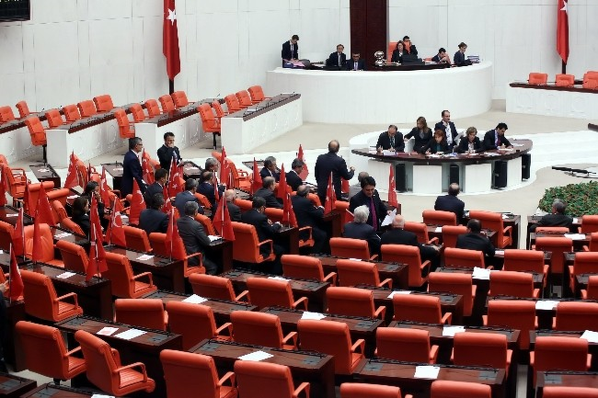 Mecliste Türk Bayraklı Tepki
