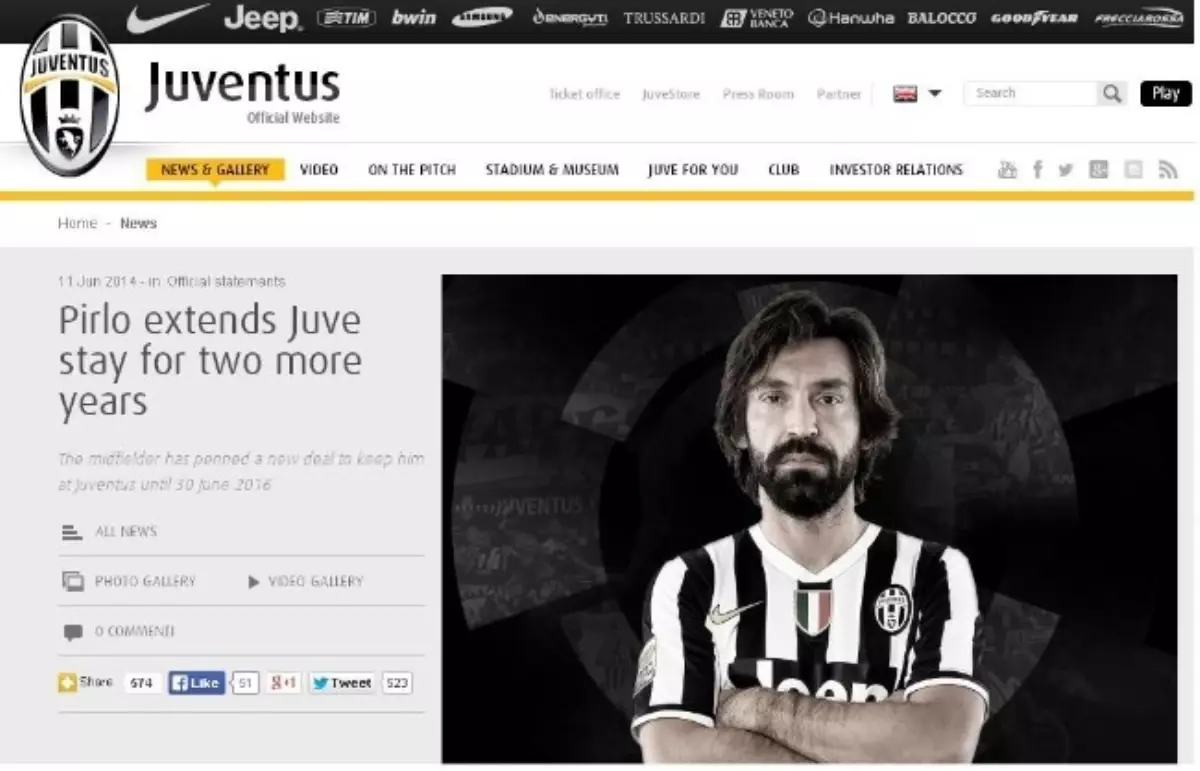 Juventus, Pirlo ile Nikah Tazeledi