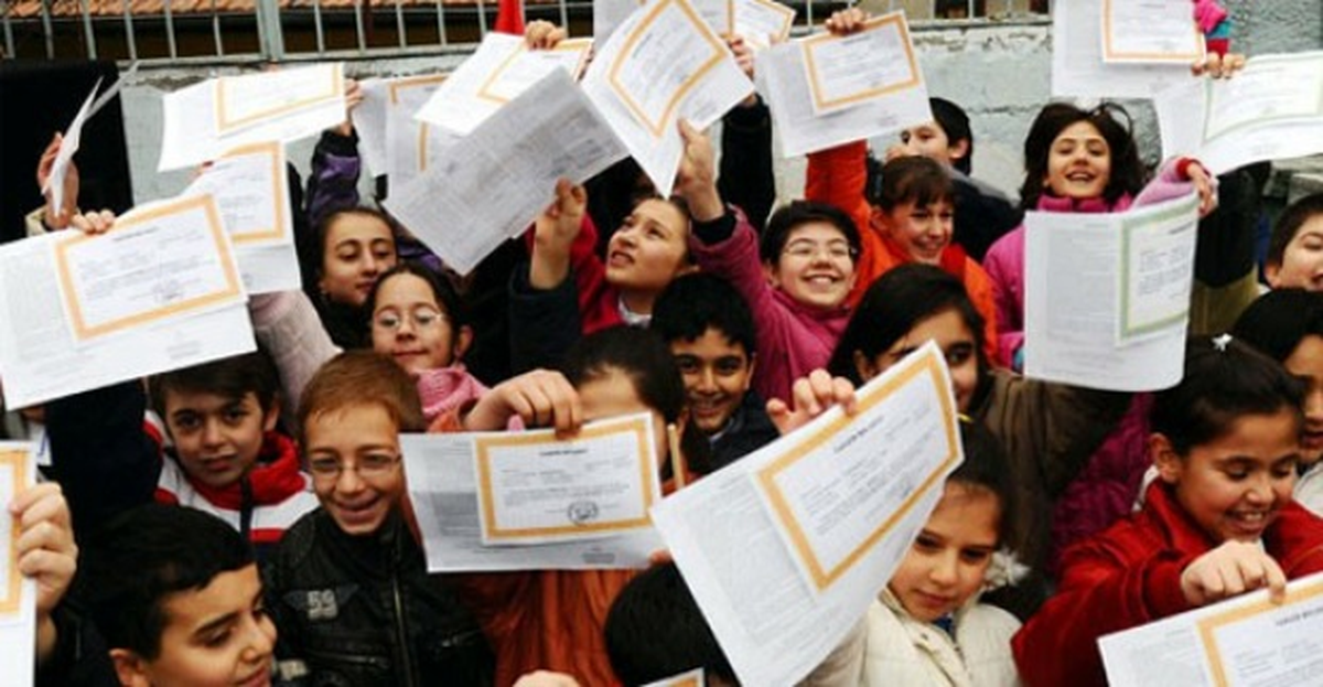 Öğrencilerin Karne Coşkusu