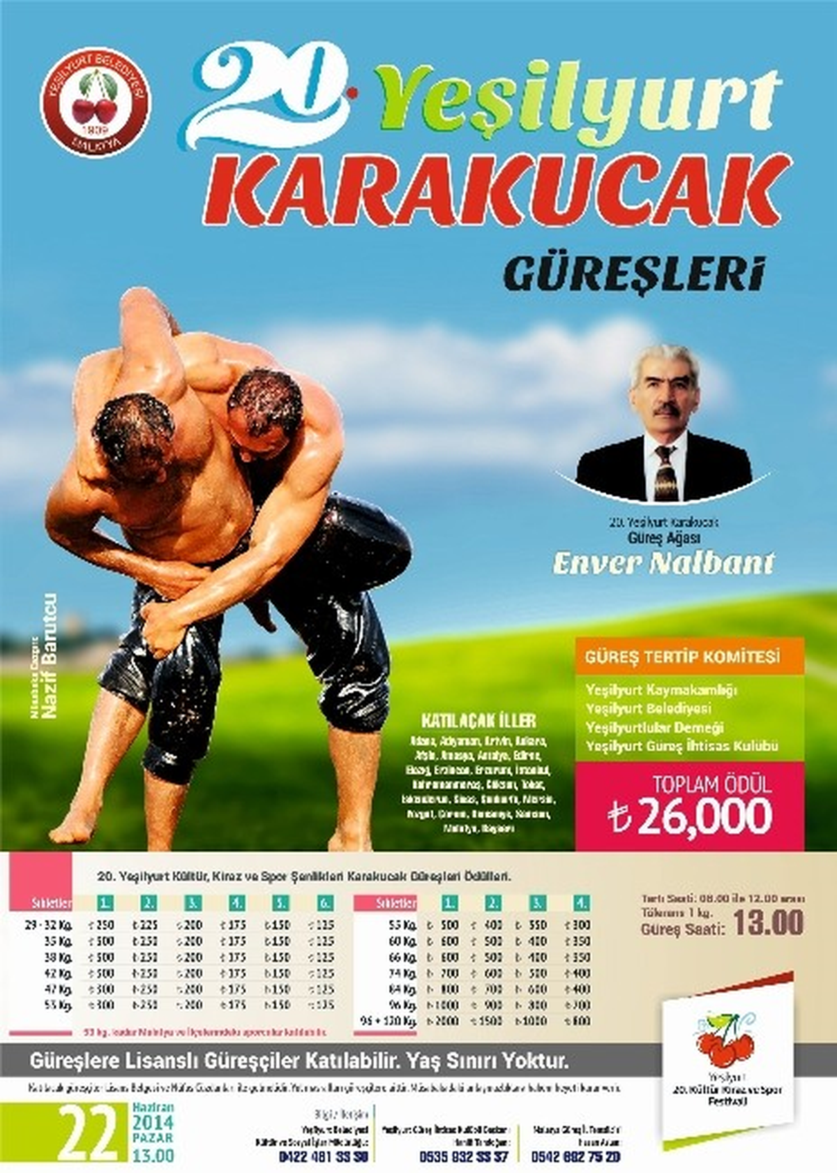 Yeşilyurt Karakucak Güreşleri 22 Haziran\'da Yapılacak