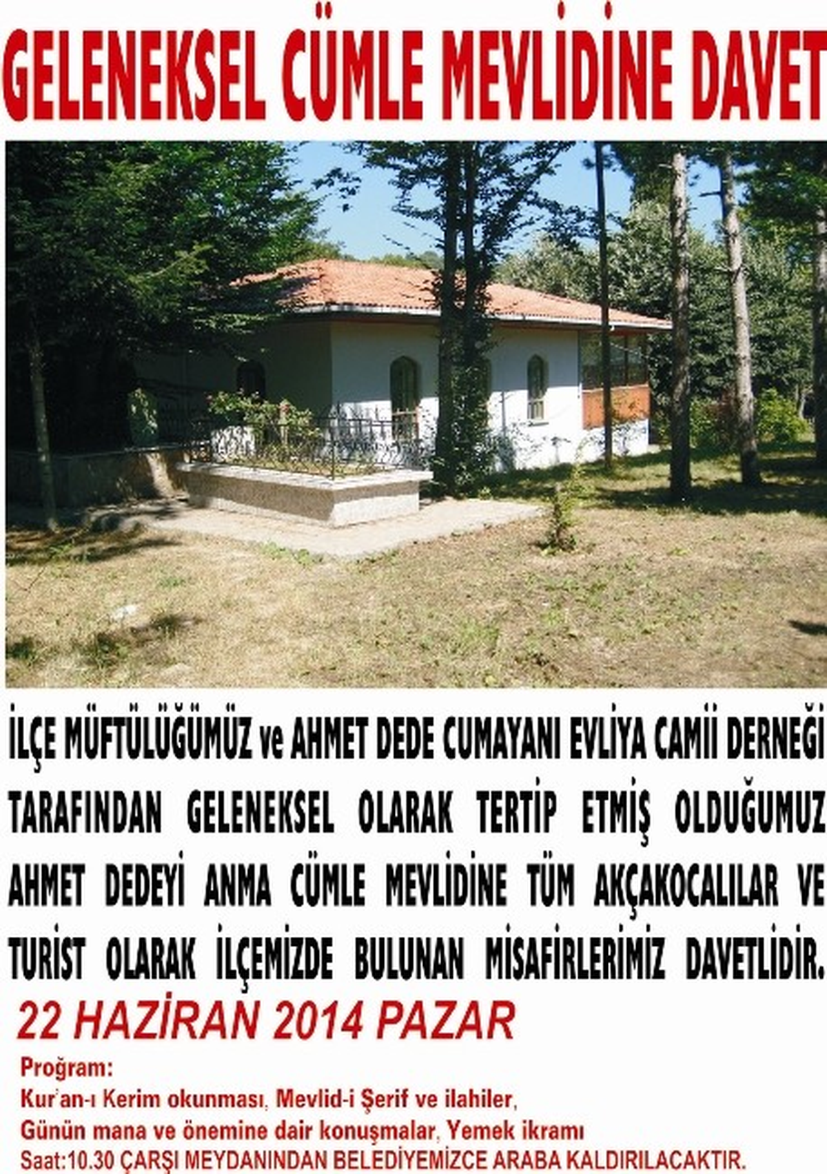 Geleneksel Cumayanı Cümle Mevlidi Yapılacak