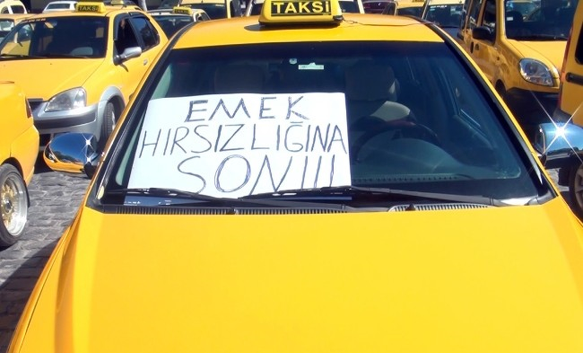 Elazığ\'da Taksiciler Eylem Yaptı