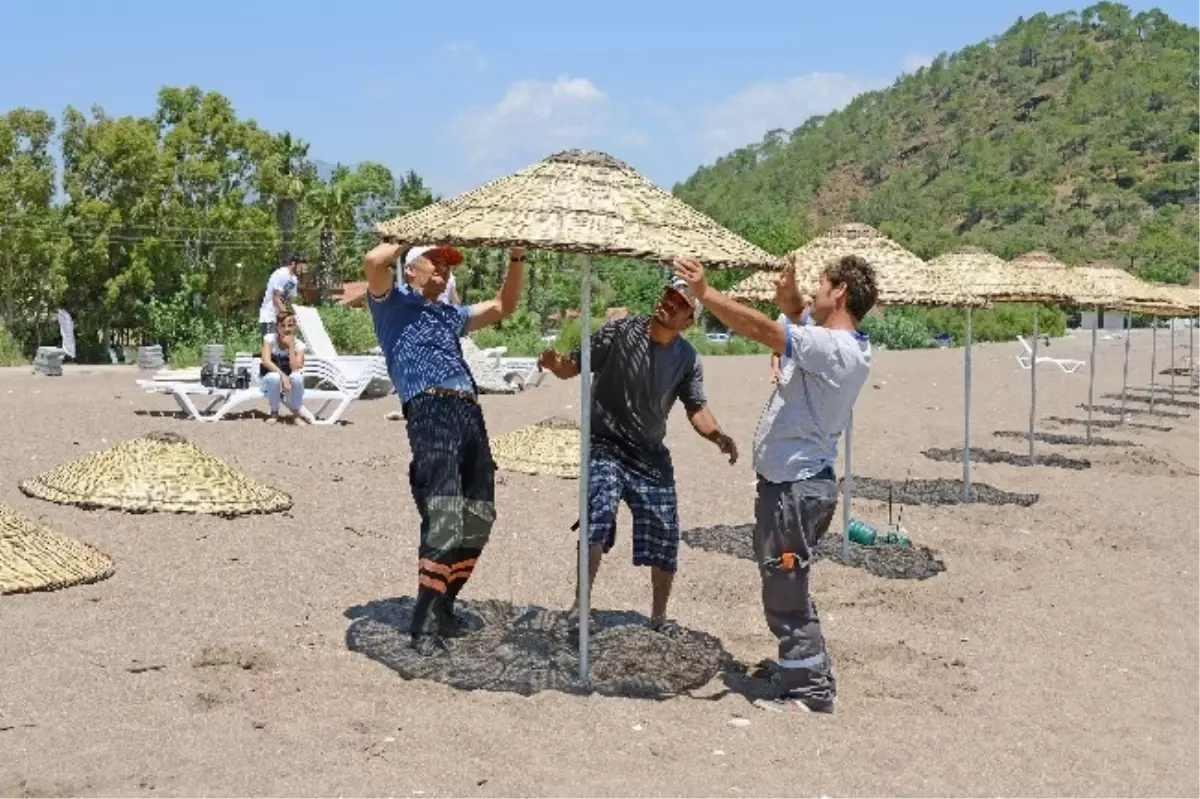 Adrasan Sahiline Bin Şemsiye, İki Bin Şezlong Konuldu