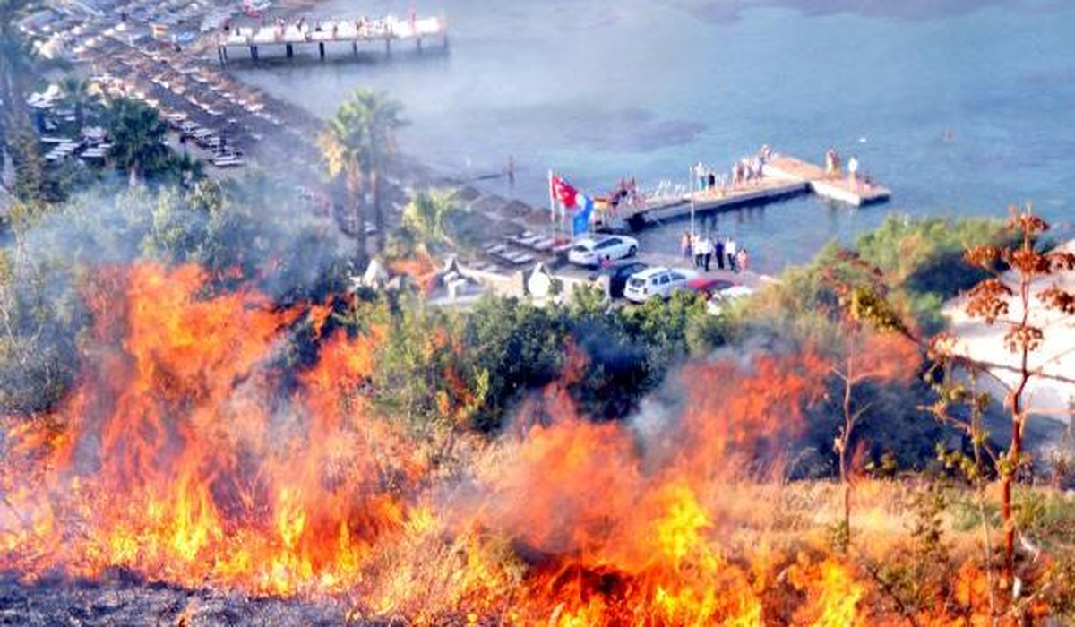 Bodrum\'da Korkutan Yangın