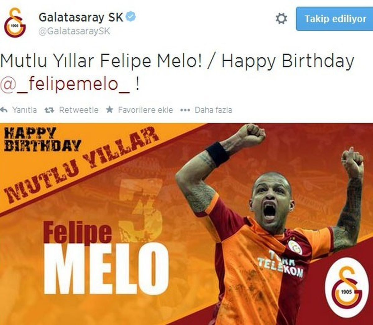 Galatasaray\'dan Melo\'ya Doğum Günü Kutlaması