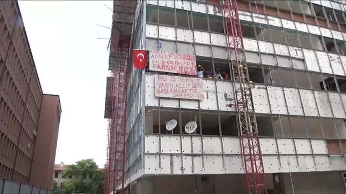 Adalet Bakanlığı ek bina inşaatında işçi eylemi -