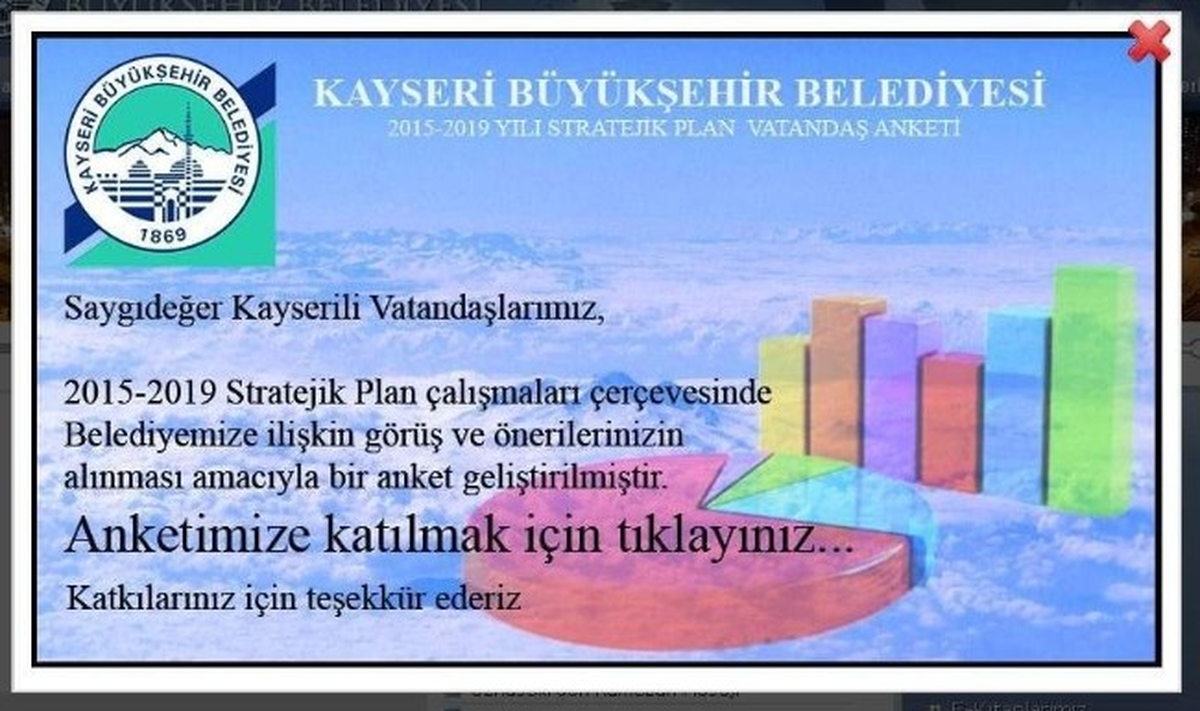 Büyükşehir Belediyesi\'nden 2015-2019 Yılı Stratejik Plan Vatandaş Anketi