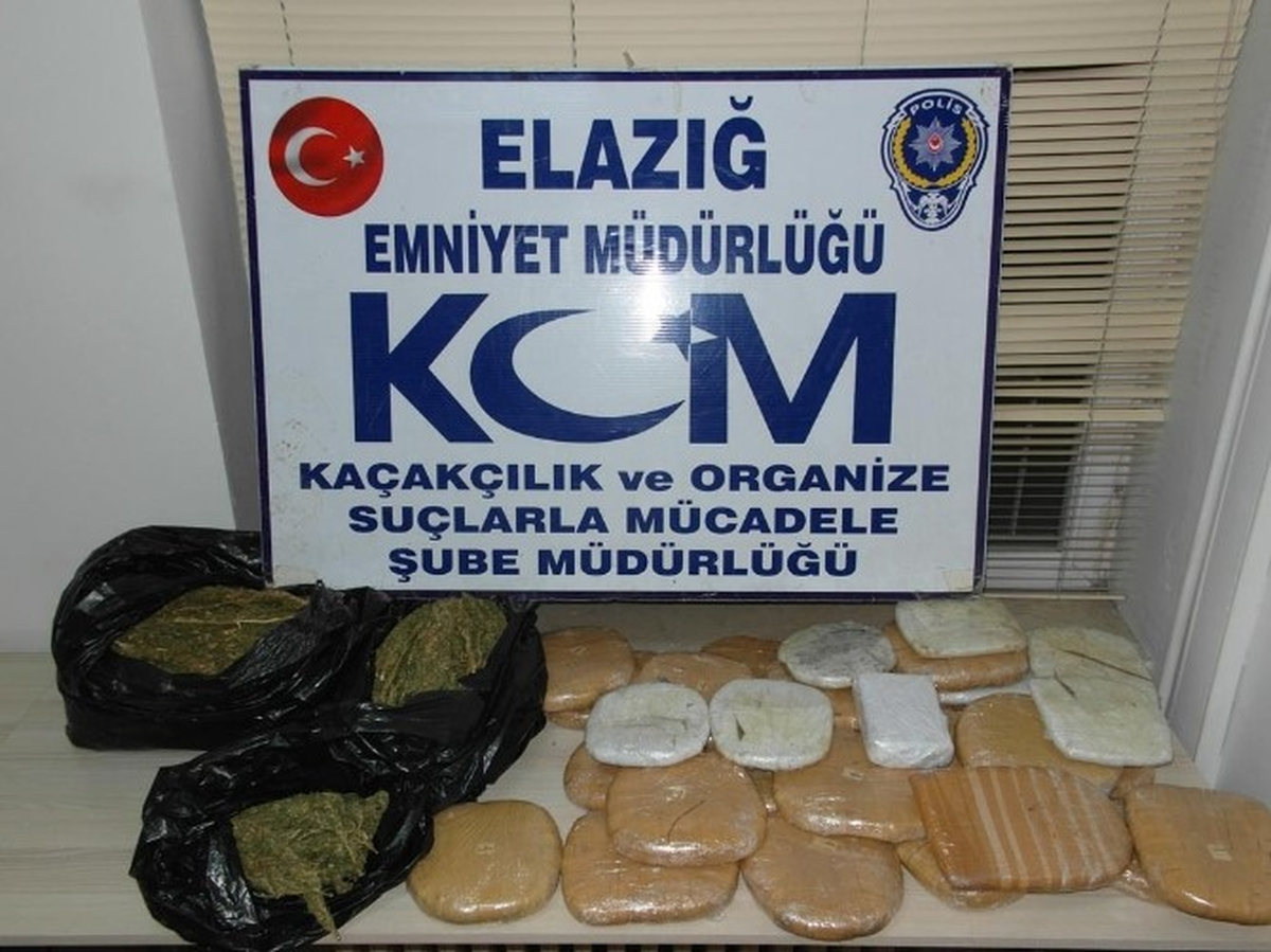 Elazığ\'da 32 Kilogram Esrar Ele Geçirildi
