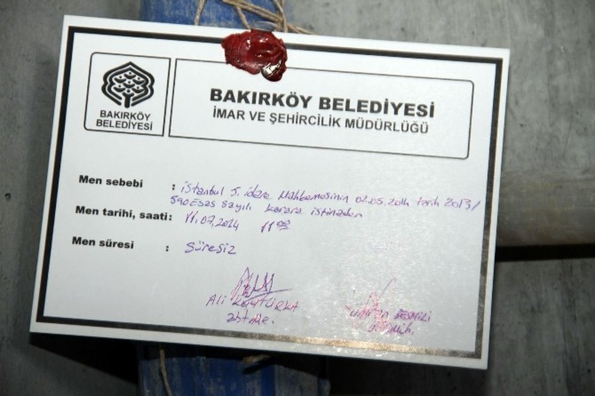 Ataköy Sahilindeki İnşaatlar Mühürlendi