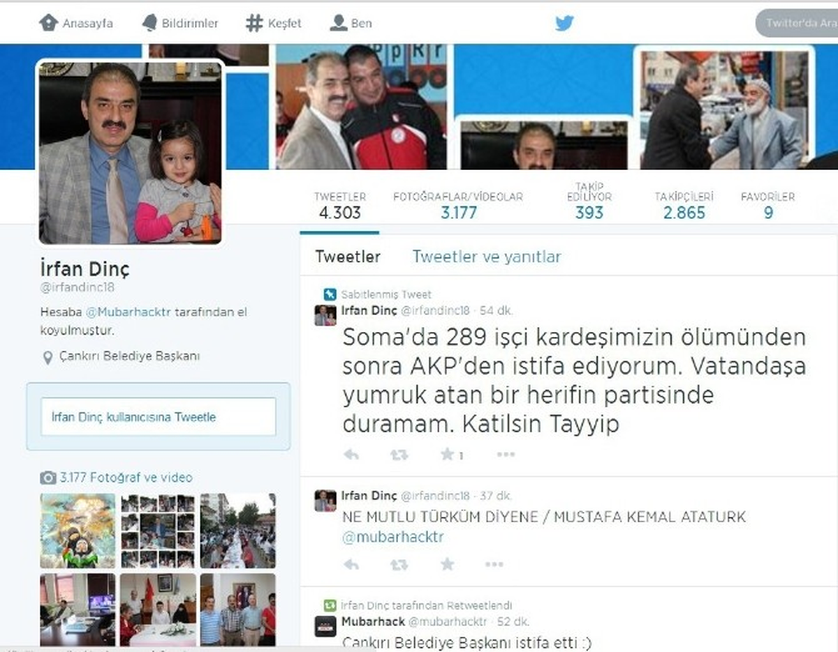 Belediye Başkanının Twıtter Hesabı Hacklendi