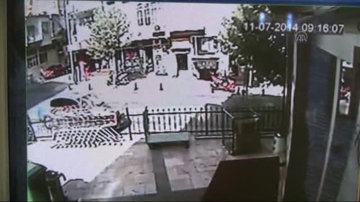 Denizli\'deki patlama güvenlik kamerasında