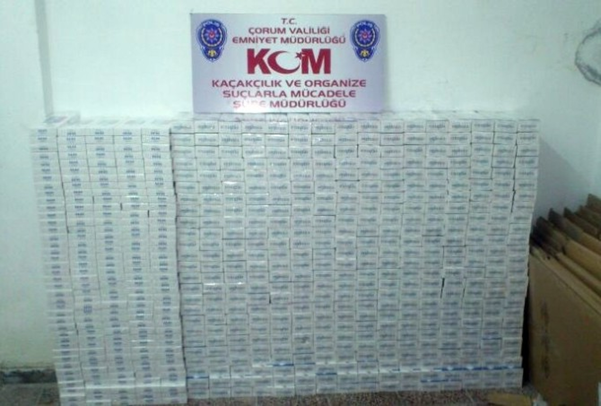 Çorum\'da 6 Bin Paket Kaçak Sigara Ele Geçirildi