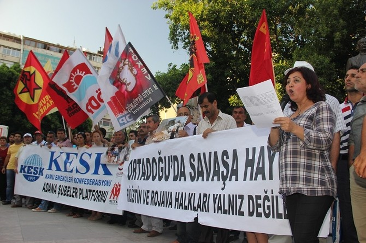 Filistin ve Rojava Saldırıları Adana\'da Protesto Edildi