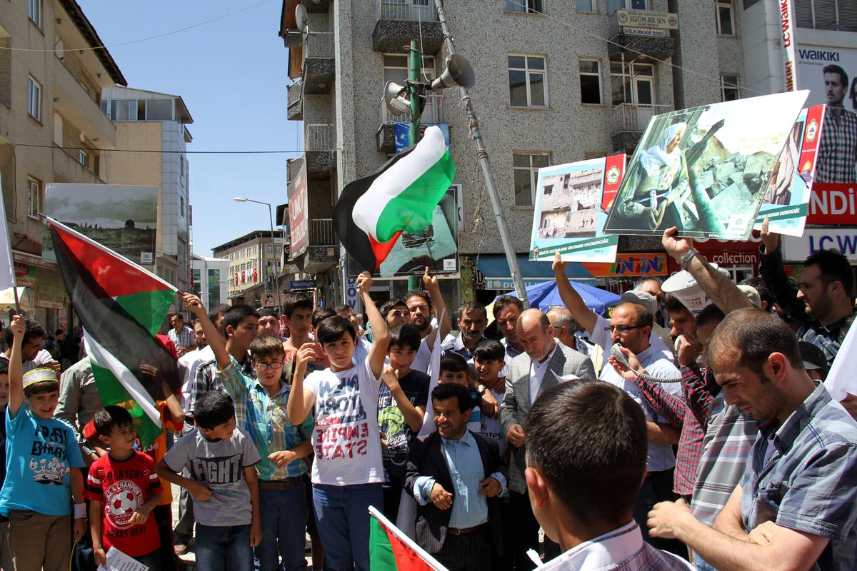 Ağrı\'da İsrail Protestosu