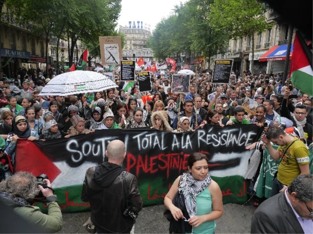 Paris\'te İsrail Katliamını Protestoya Polis Müdahalesi: 60 Gözaltı