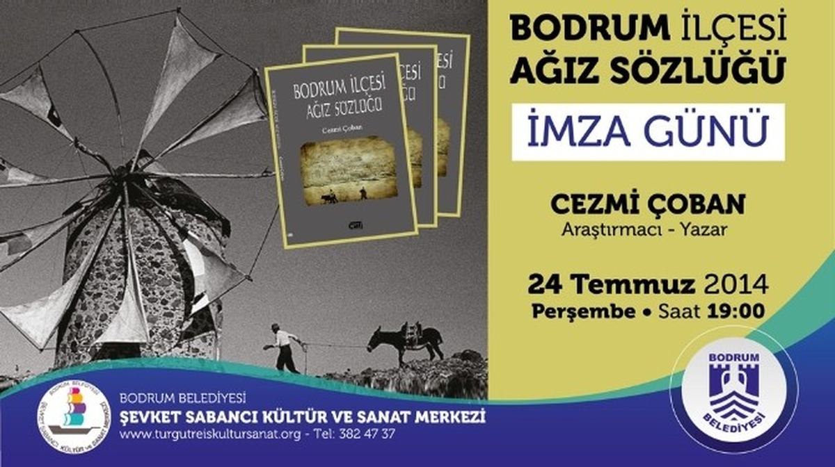 Cezmi Çoban, "Bodrum İlçesi Ağız Sözlüğü" Kitabını İmzalayacak