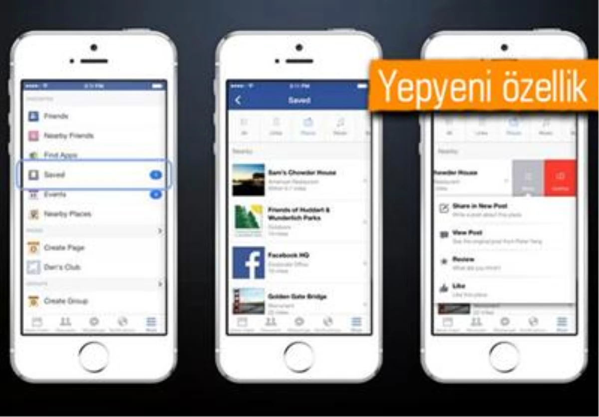 Facebook Artık Linkleri, Yerleri ve Müzikleri Kaydetmenize İzin Veriyor!