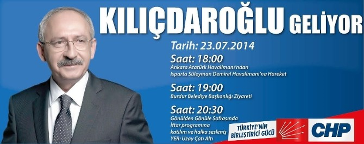 Kılıçdaroğlu Burdur\'a Gidiyor