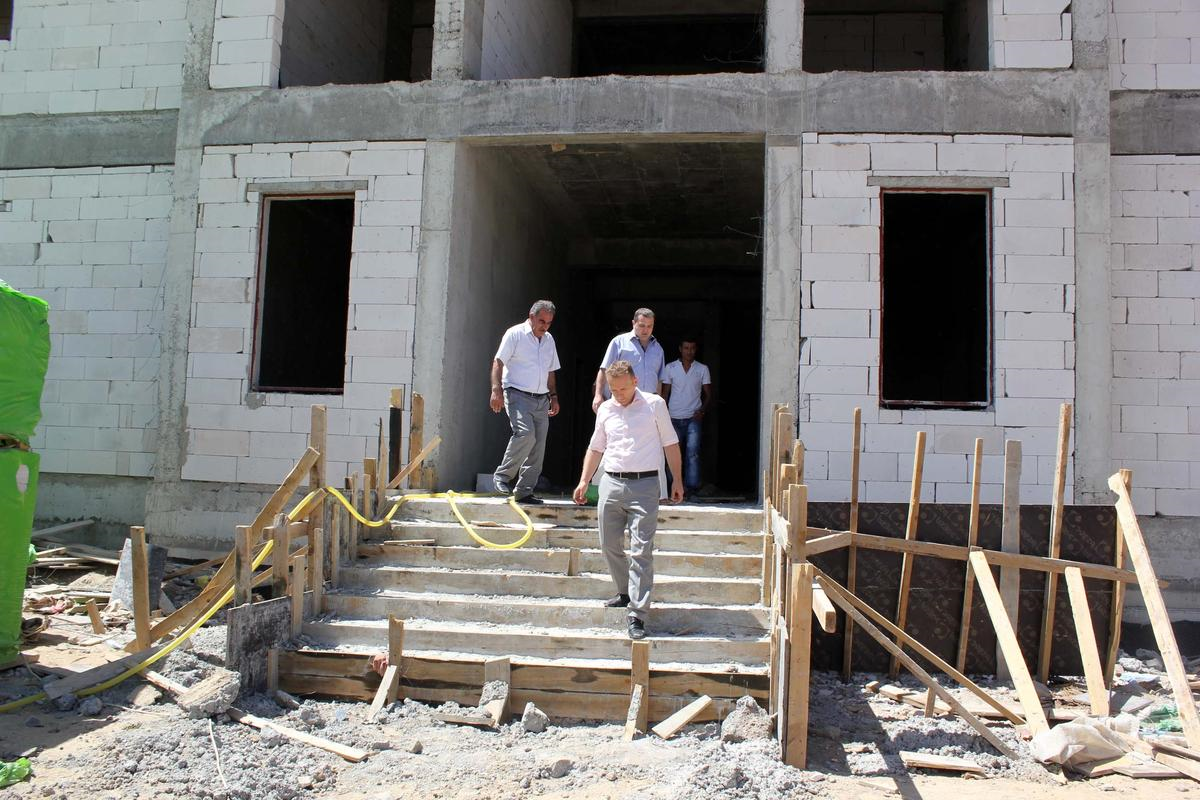 Kaymakam Tanrıkulu, Emniyet Müdürlüğü İnşaatını İnceledi