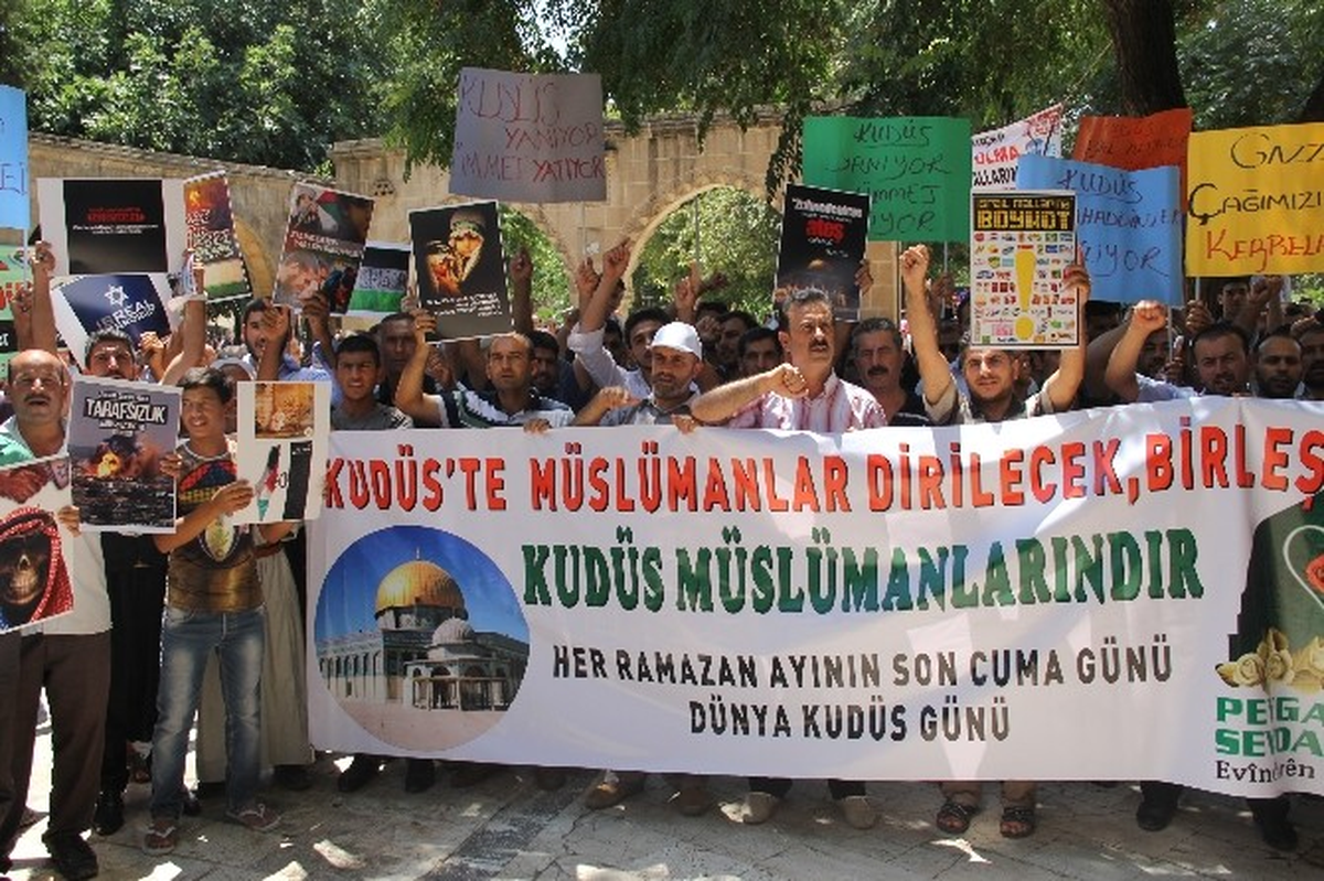 Şanlıurfa\'da Dünya Kudüs Günü\'nde İsrail Protesto Edildi