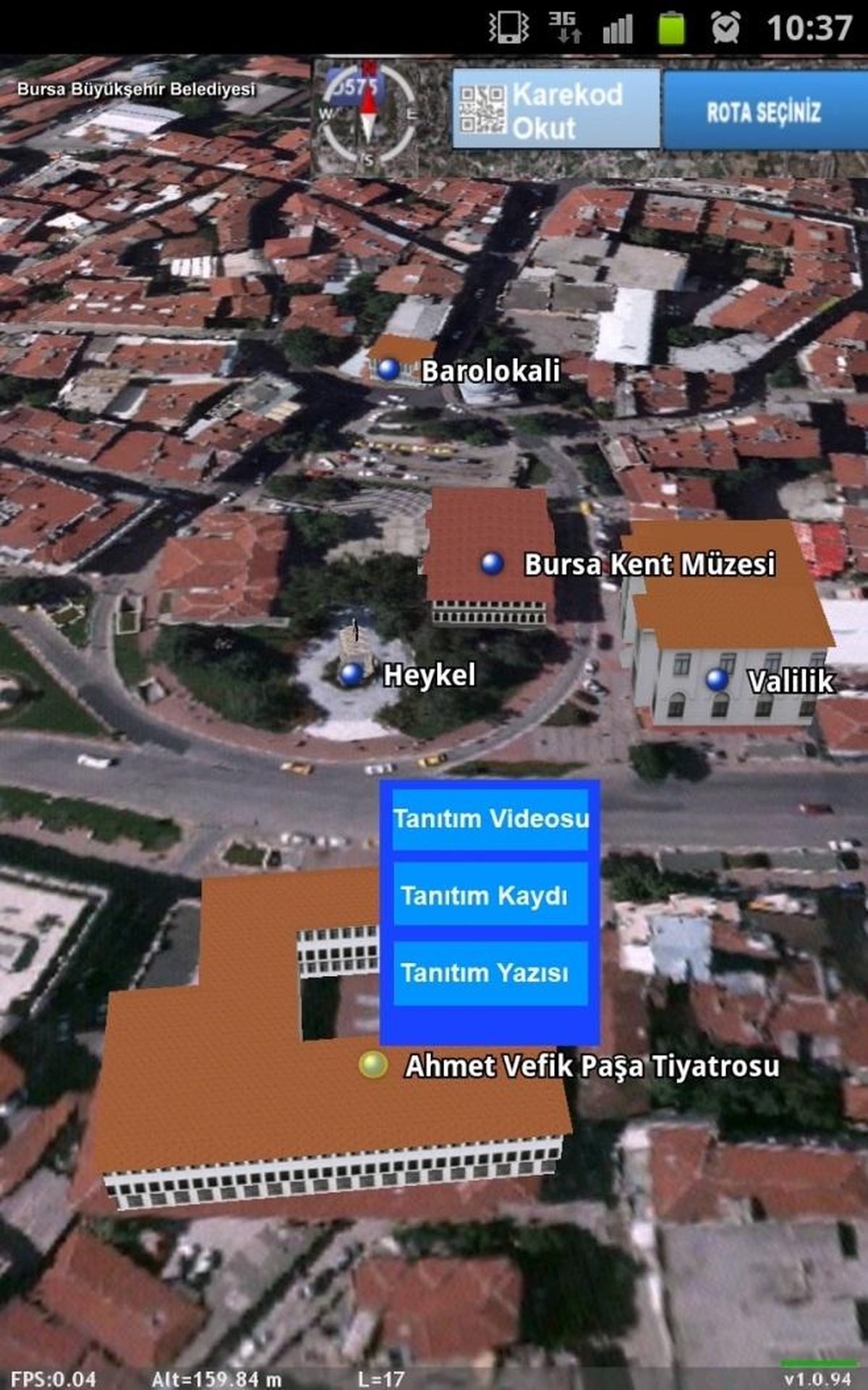 Bursa\'nın Turistik Mekanlarında "Mobil Uygulama" Rehberliğinde Gezi İmkanı
