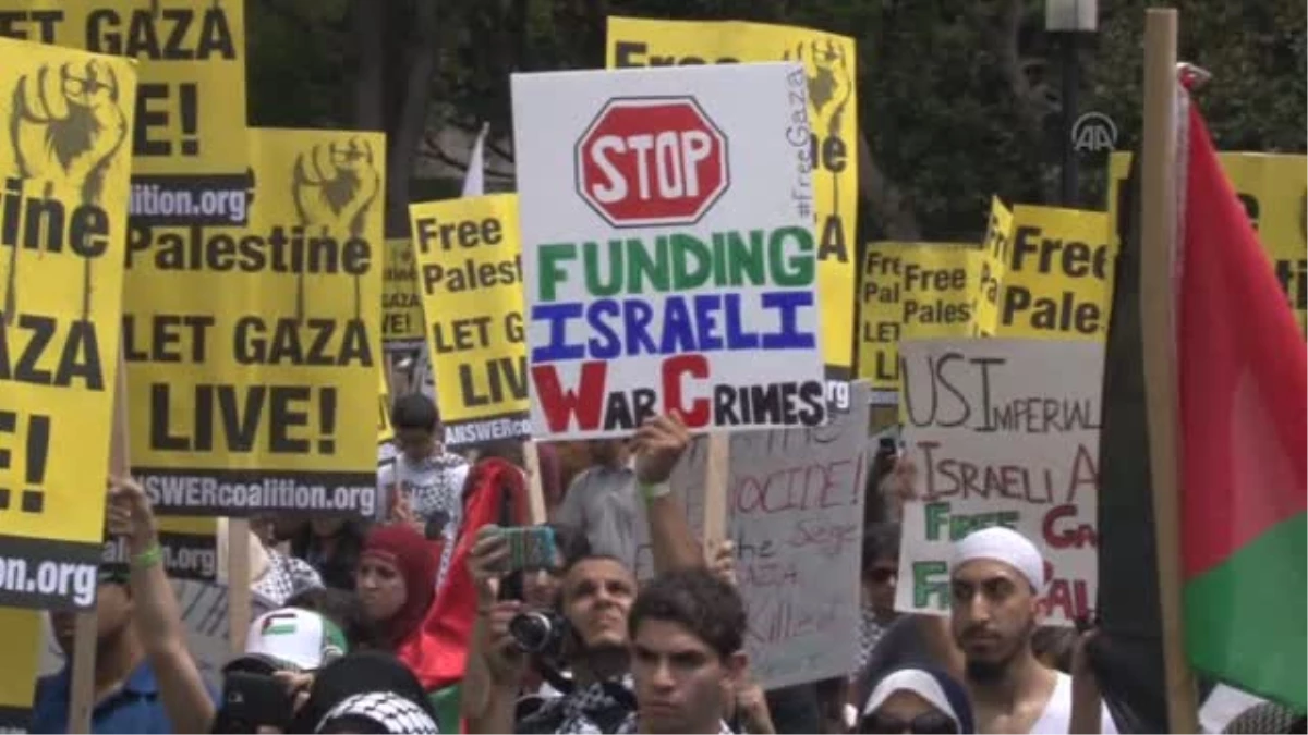 İsrail\'in Gazze\'ye saldırılarının protesto edilmesi - Washington