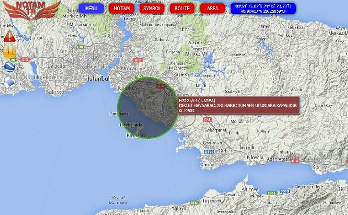 Maltepe ve Çevresi Uçuşlara Kapatıldı