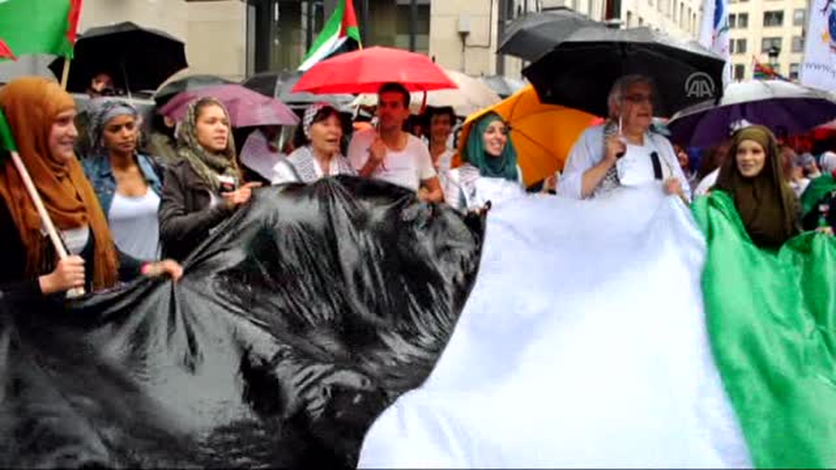 Belçika Dışişleri Bakanlığı Önünde İsrail Protestosu