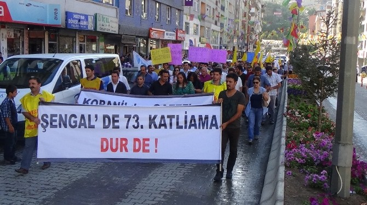 Hakkari\'de Işid Protestosu