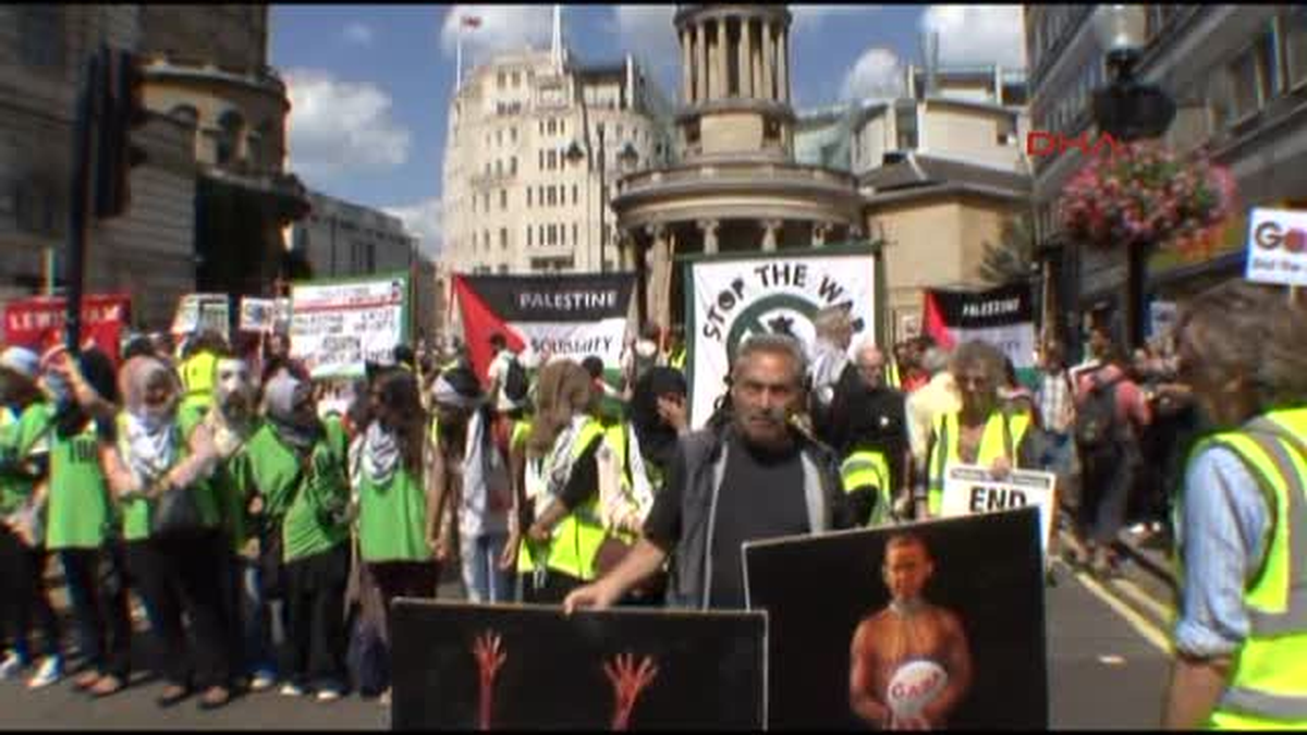 Londra\'da Yüz Binler Gazze İçin Yürüdü