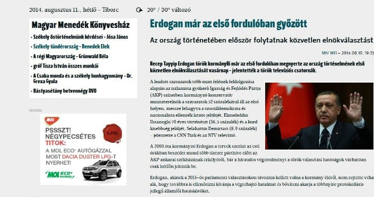 Macar Basını: Beklenen Oldu, Erdoğan Türkiye\'nin Yeni Cumhurbaşkanı