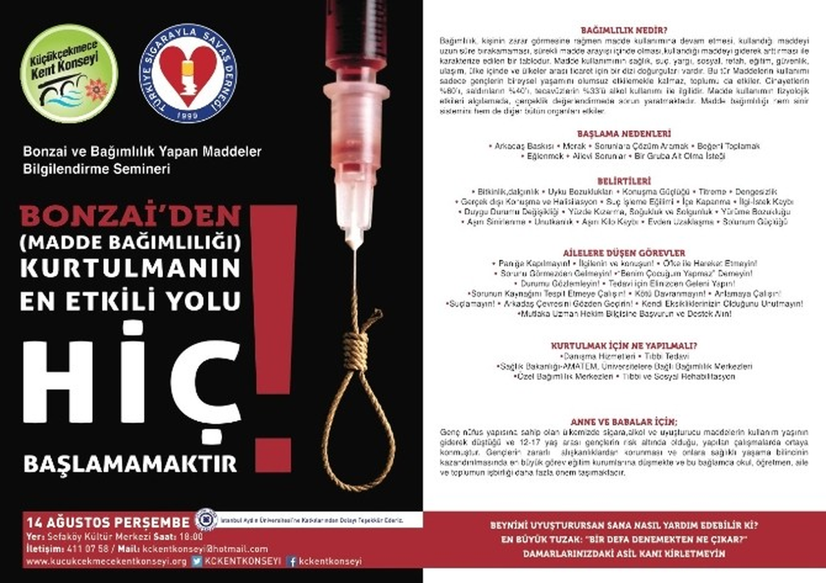 Bonzai ve Madde Bağımlılığı Masaya Yatırılacak